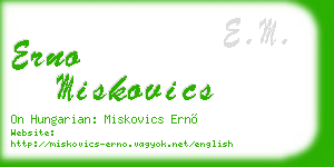erno miskovics business card